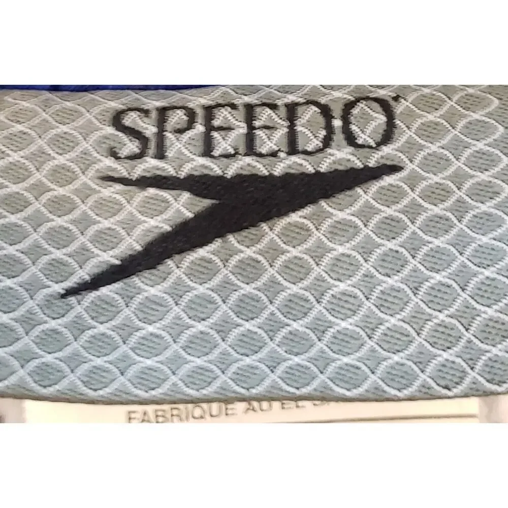Speedo Mens Swim Trunks Large Black White Blue Built‎ In Brief 9” Inseam Pockets
